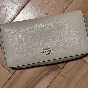 Coach Tan Leather Zip Wallet